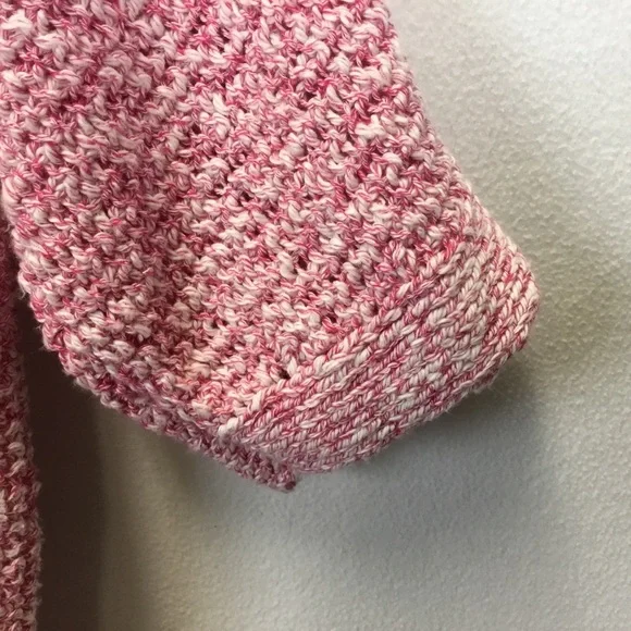 Chico's Pink Marled Cotton Linen Blend Loose Knit Sweater - Picture 5 of 9